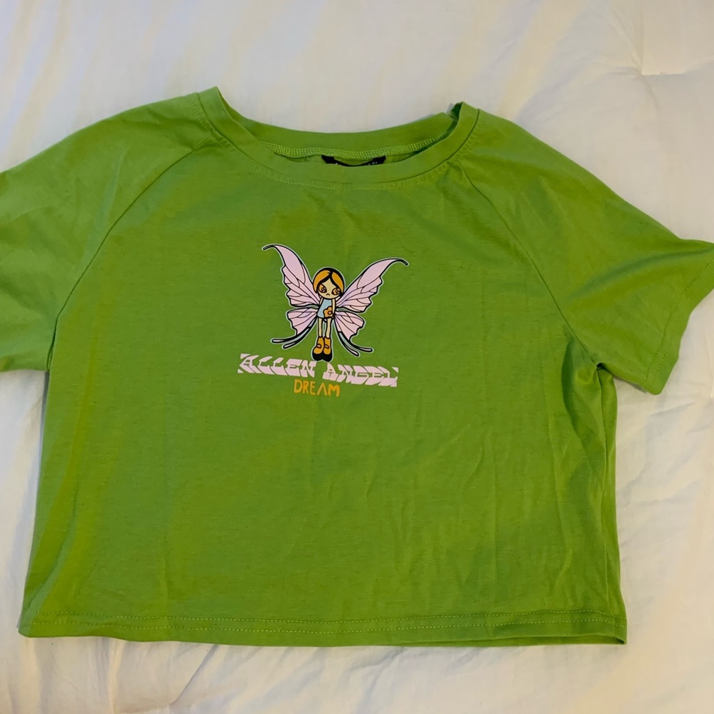 SHEIN Green Crop Top Tee